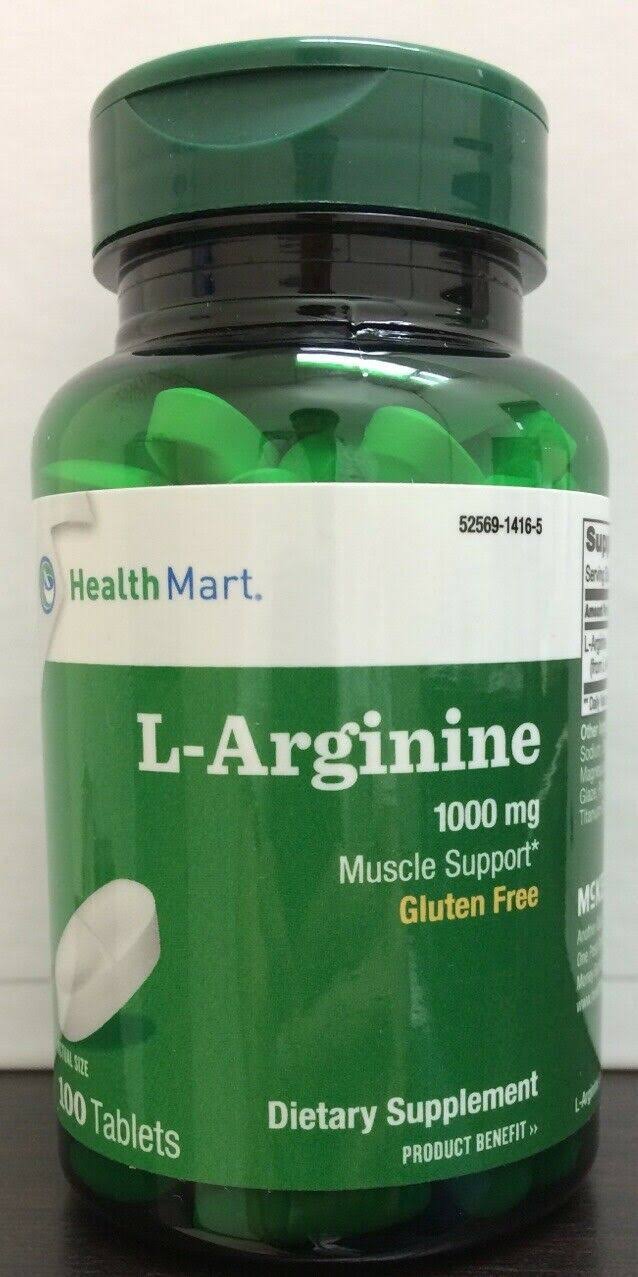 L Arginine 1000 mg Gluten Free 100 Tablets Exp: 01/2022
