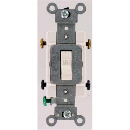 Leviton Grounded Quiet Double Pole Switch - 20 Amp, White