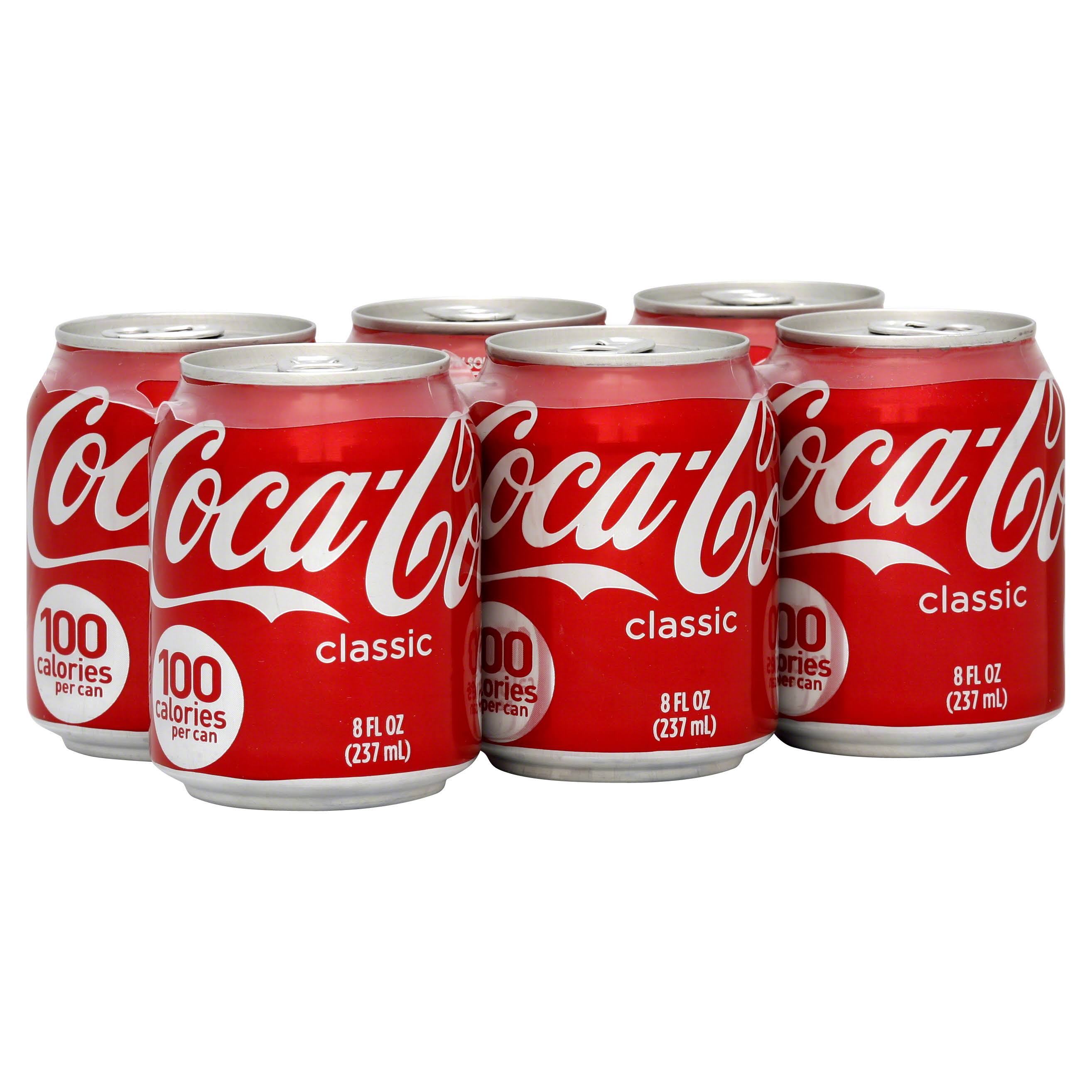 Coca Cola Classic Cola - 6 pack, 8 fl oz cans