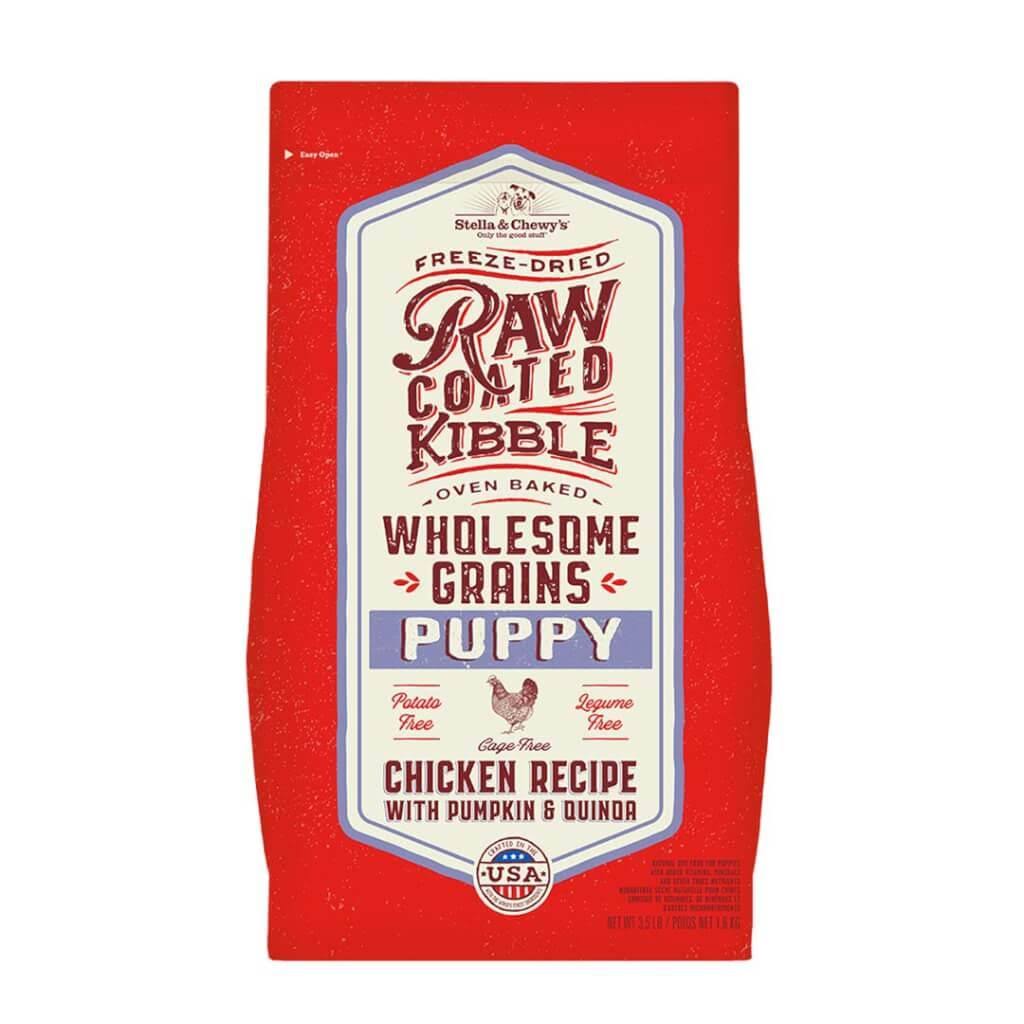 Stella & Chewy's Raw Coated Kibble Wholesome Grains Puppy Chicken Recipe with Pumpkin & Quinoa Dry Dog Food, 22-lb