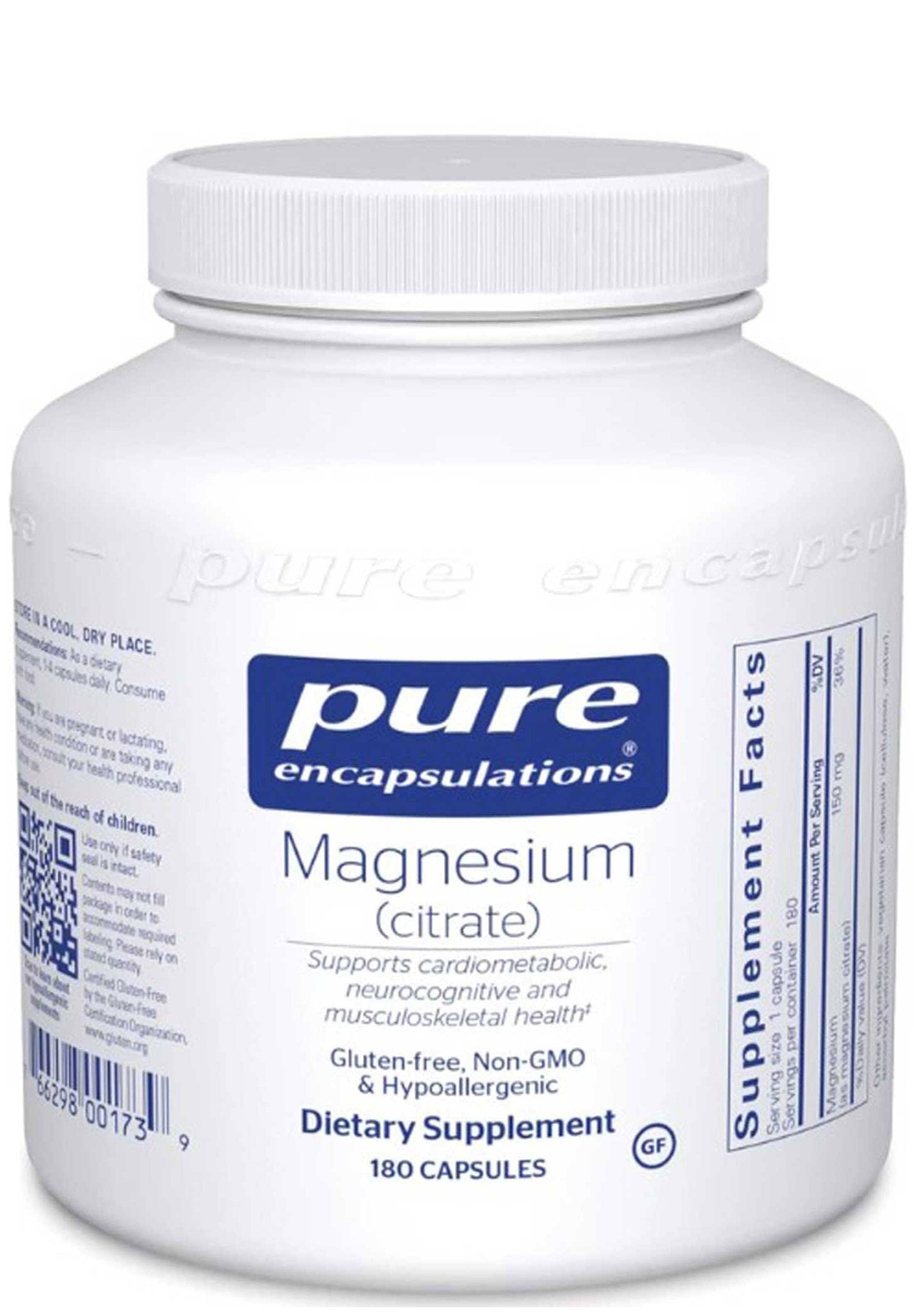 Pure Encapsulations Magnesium Citrate Dietary Supplement - 180 capsules