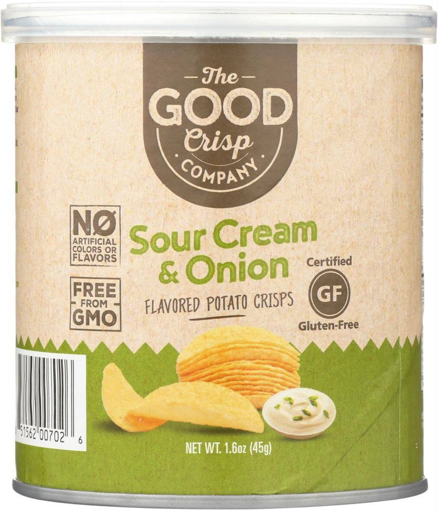 The Good Crisp Company Flavored Potato Crisps, Sour Cream & Onion - 1.6 oz can