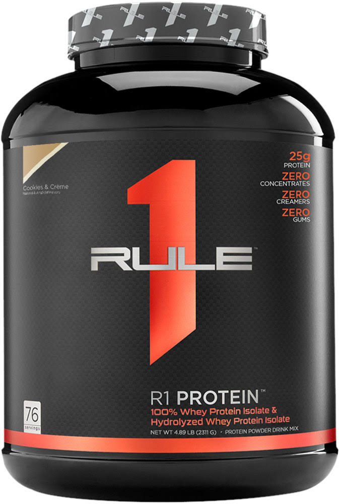 Rule 1 Whey Protein Isolate - Cookies & Cream, 76 Servings