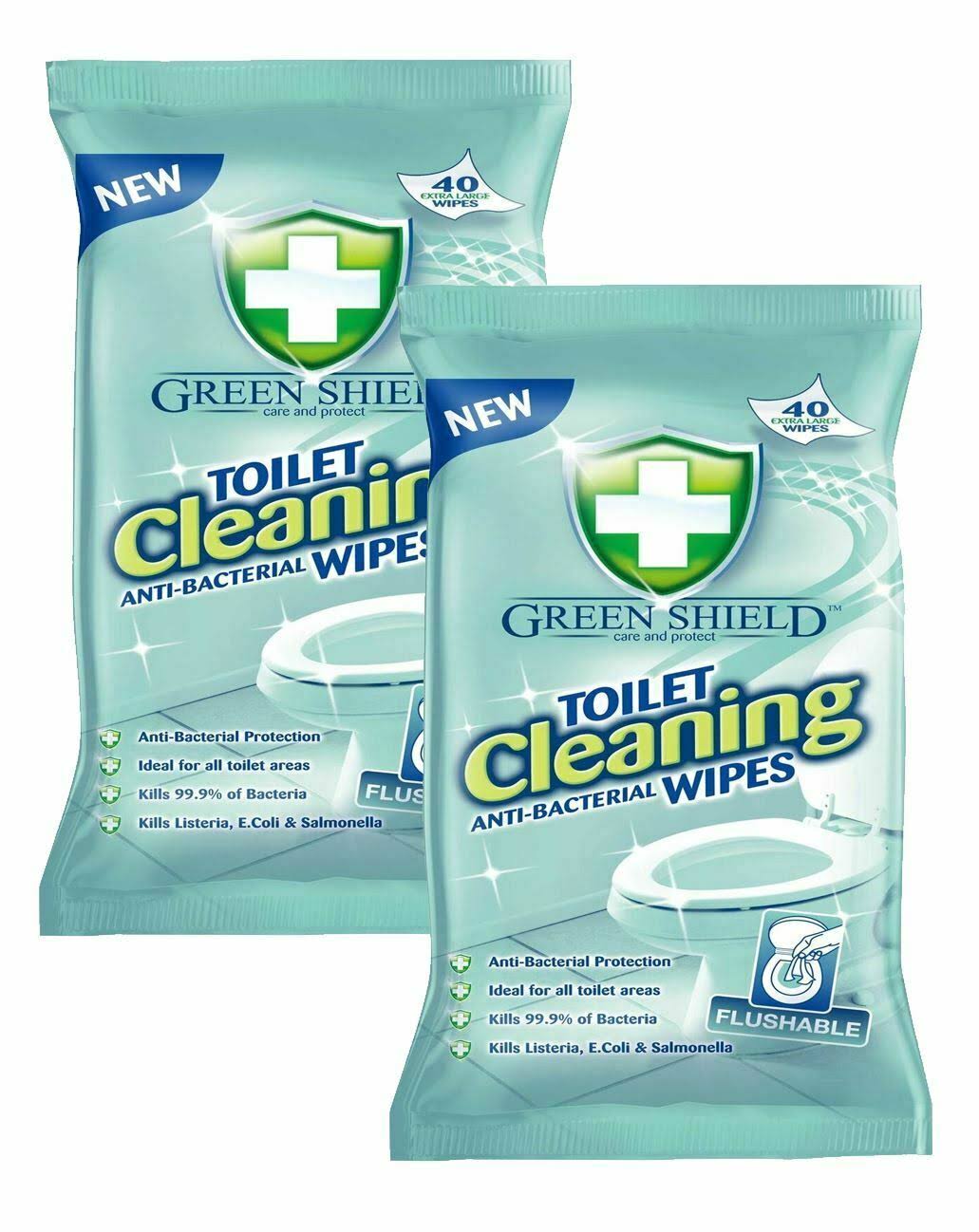 Green Shield Toilet Cleaning Anti-Bacterial Wipes
