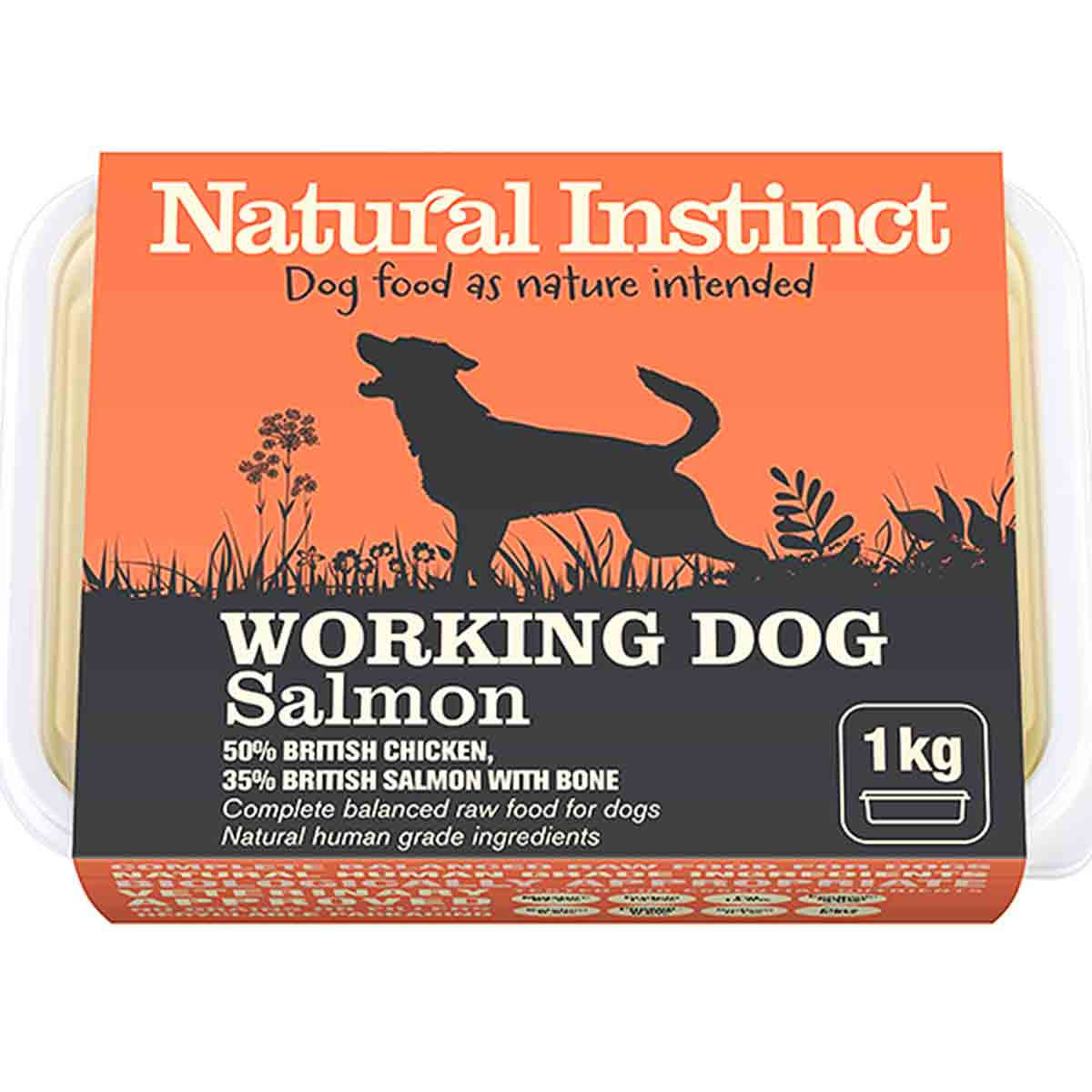 Natural Instinct Chicken & Salmon Raw Working Dog Food 2x500g