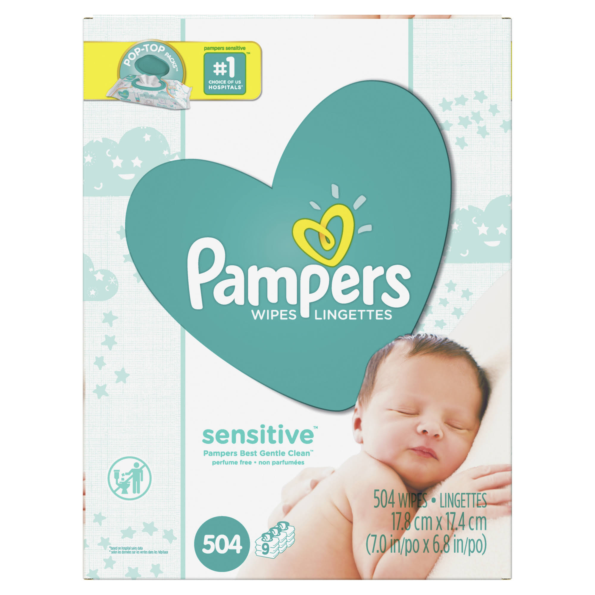 Pampers Baby Wipes - Sensitive, 504ct, 9pk