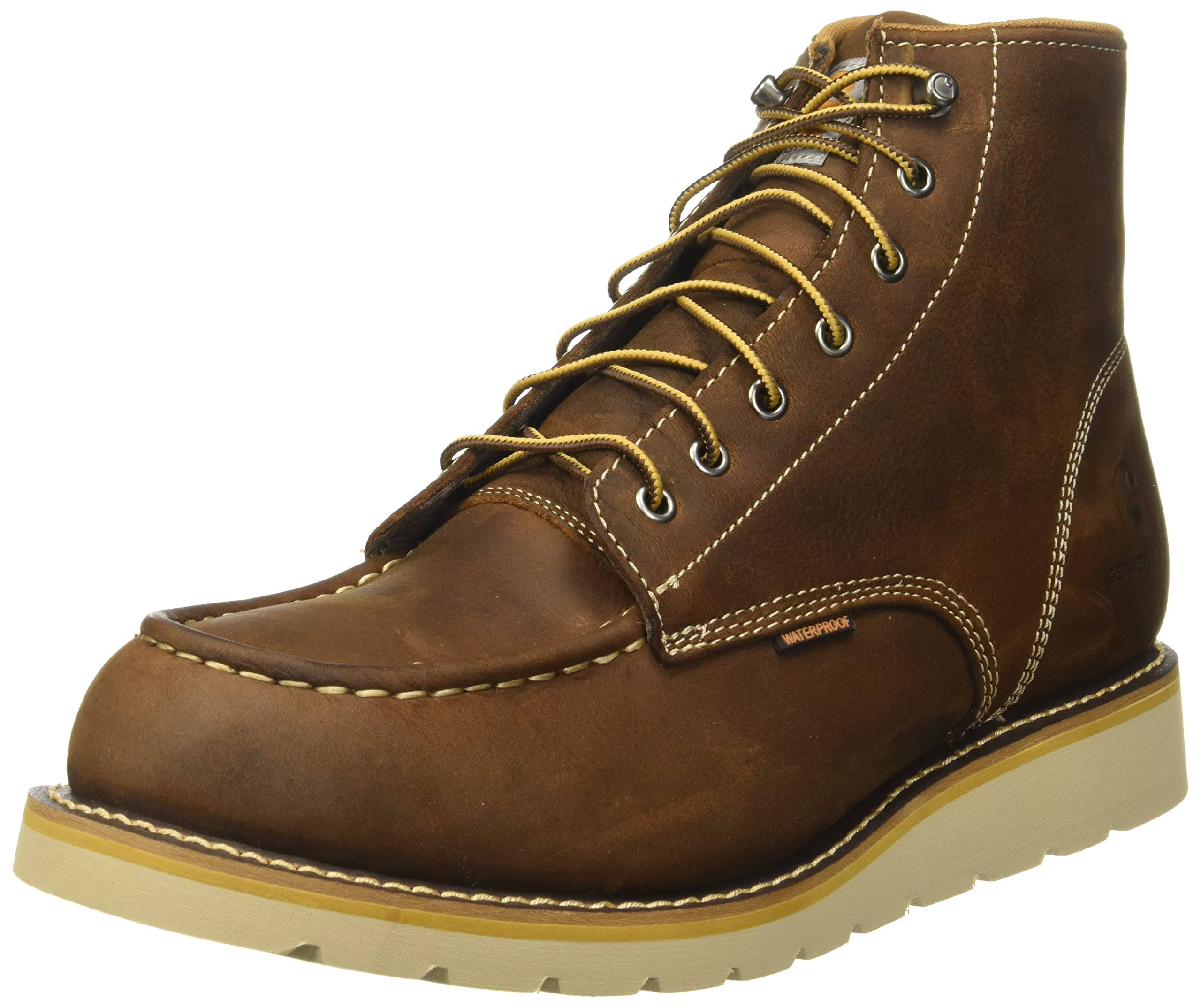 Carhartt Men's Moc Toe Wedge Waterproof Work Boots - Brown, 11.5 US, 6"