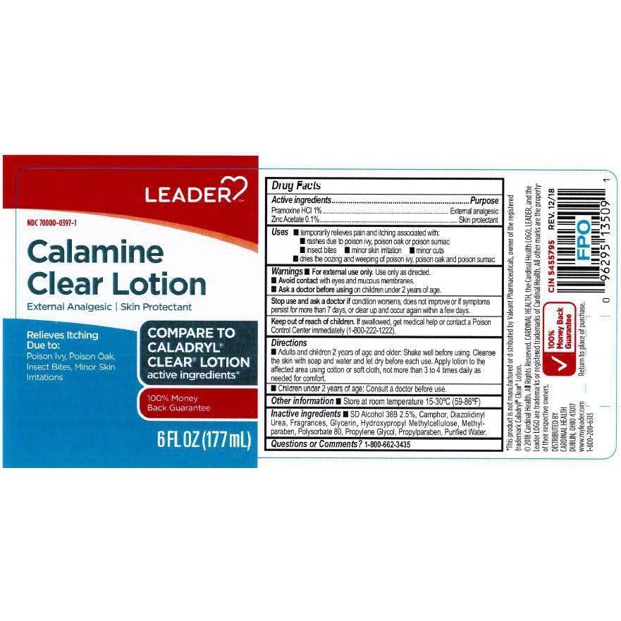Leader Calamine Clear Lotion - 6 fl oz