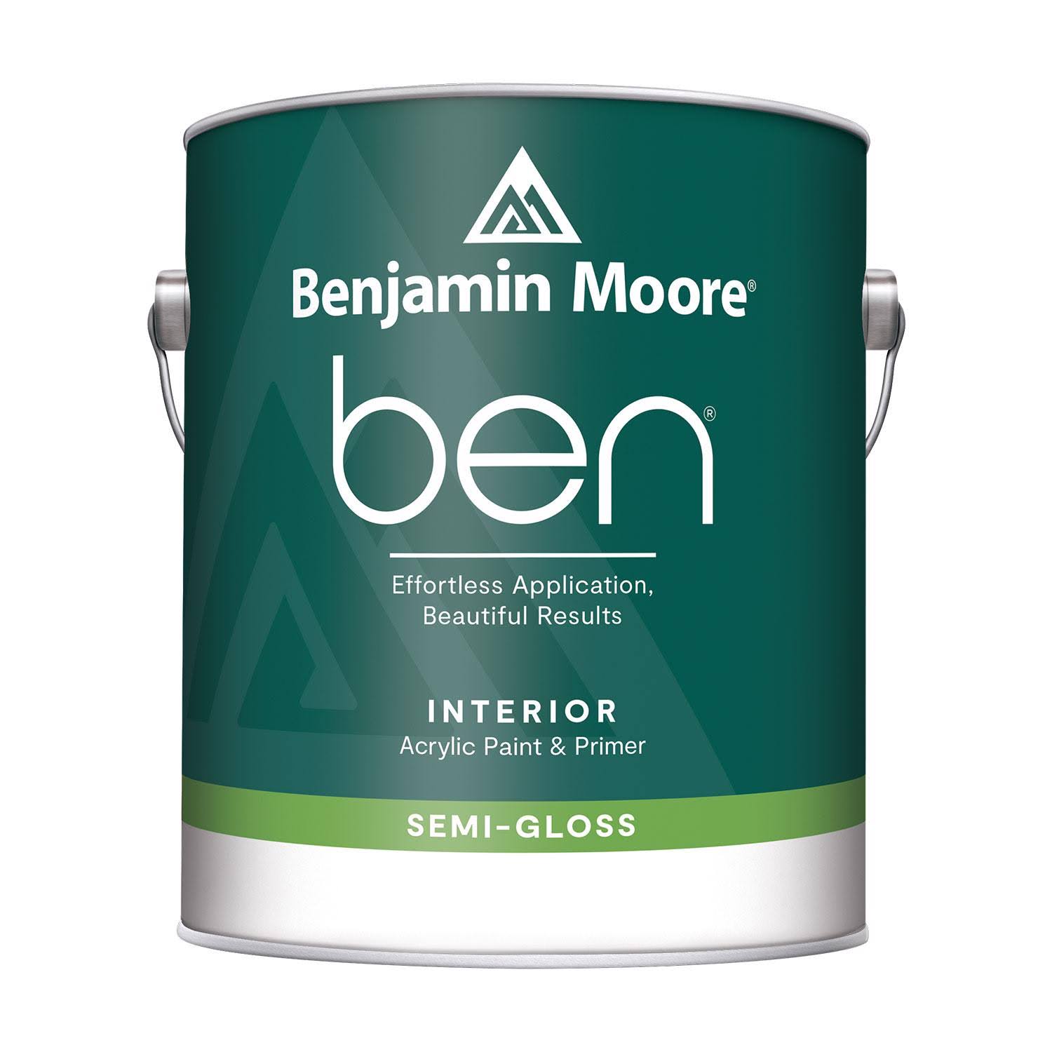 Benjamin Moore Ben Semi-Gloss White Paint and Primer Interior 1 Gal