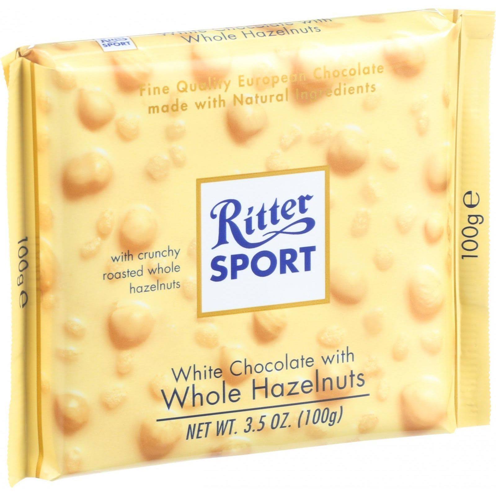 Ritter Sport White Chocolate Bar - Whole Hazelnuts, 100g