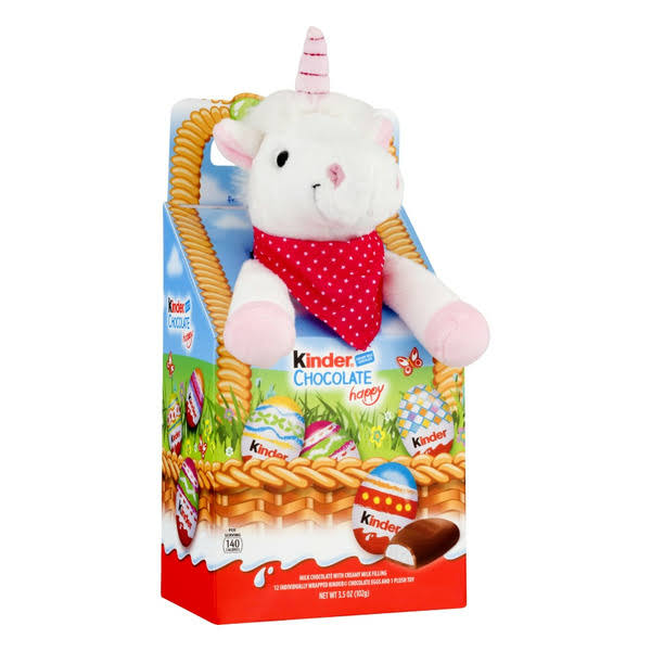 Kinder Chocolate, Happy, with Plush Unicorn - 3.5 oz