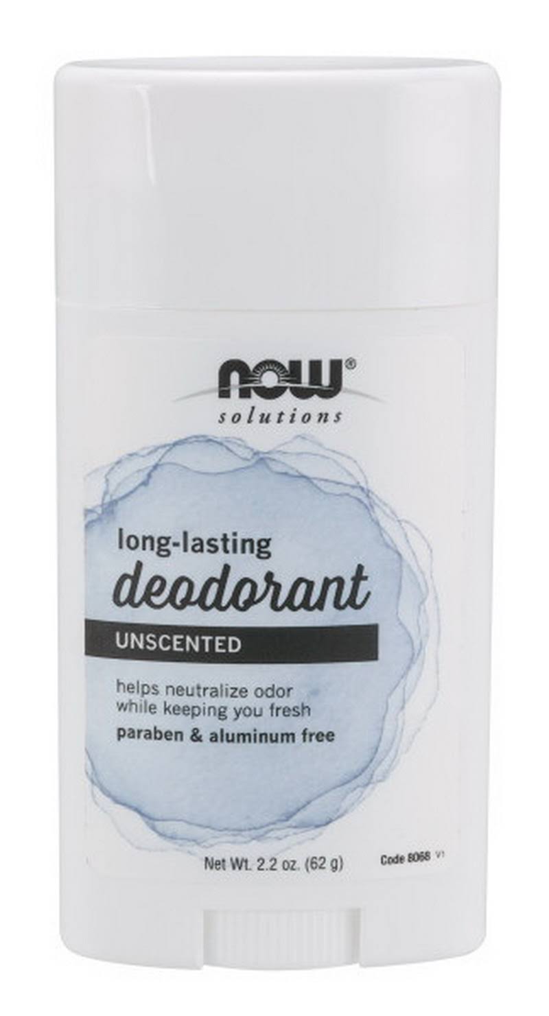 Now Foods Long-Lasting Deodorant Stick Unscented 2.2 oz