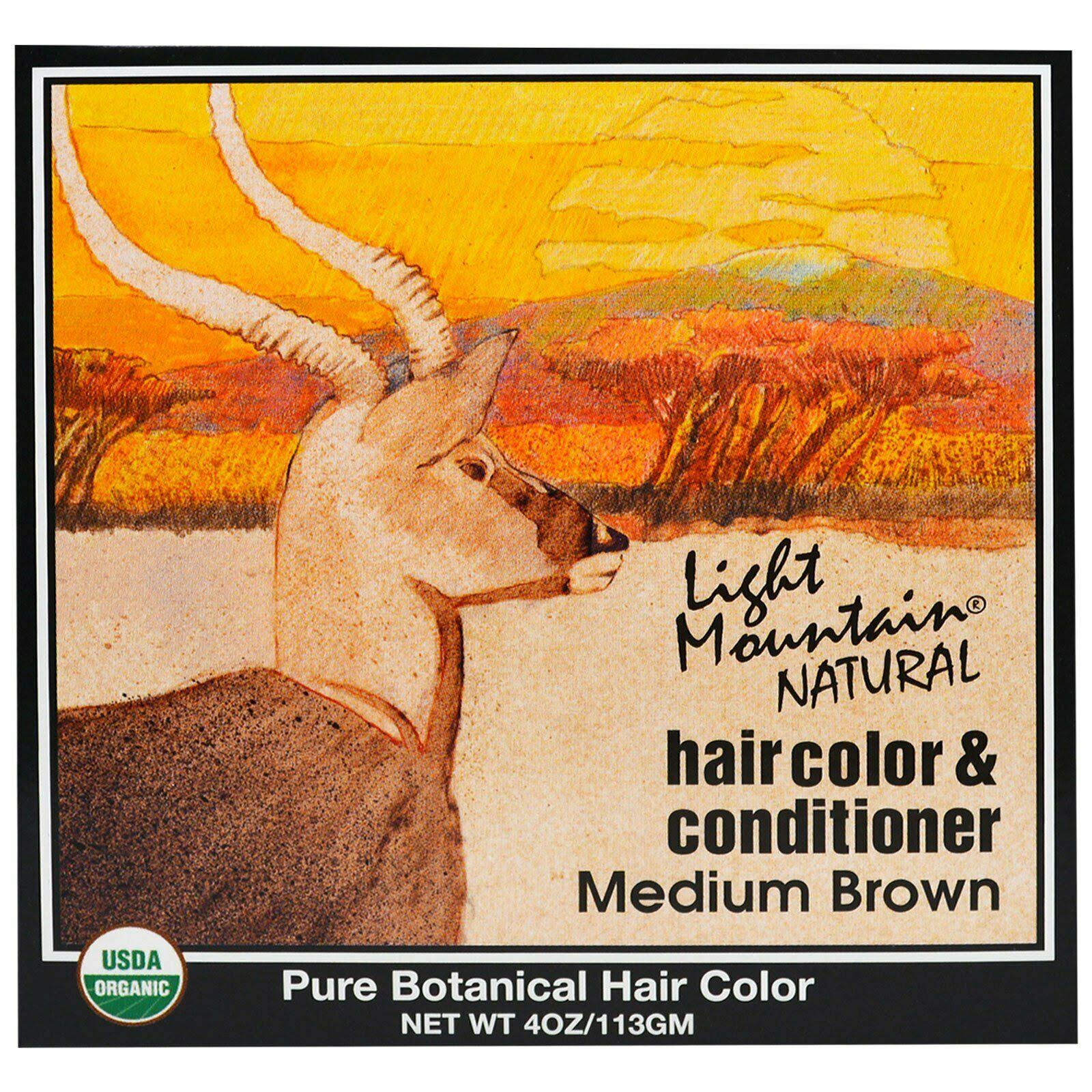 Light Mountain Natural Hair Color & Conditioner - Medium Brown, 113g