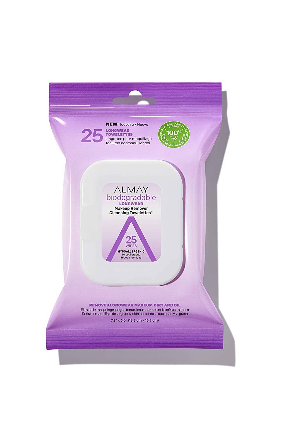 Almay Biodegradable Longwear Makeup Remover Cleansing Towelettes