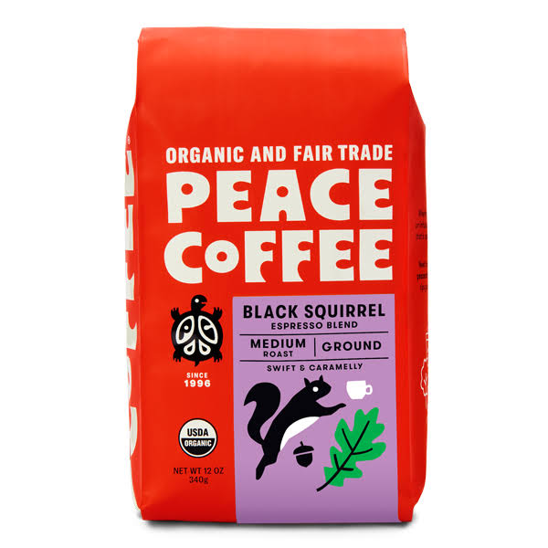 Peace Coffee Roasted Ground Organic Espresso - 12 oz