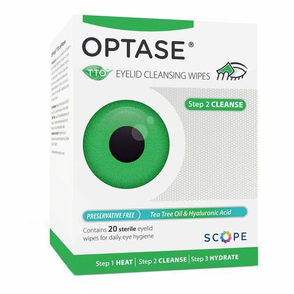 Optase Eyelid Cleansing Wipes with Tea Tree Oil