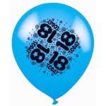 10 Inch Age 18 Blue Balloons (Pack Quantity 8) X6