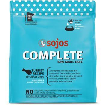 SOJOS Complete Adult Grain-Free Freeze-Dried Dog Food - Turkey Recipe - 1.75 lb. Bag
