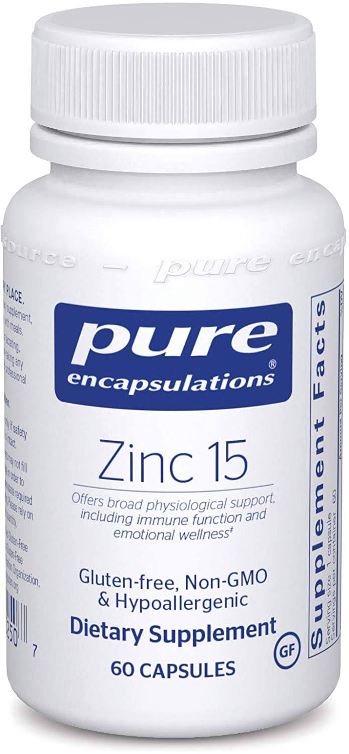 Pure Encapsulations Zinc 15 Dietary Supplement - 60 Capsules