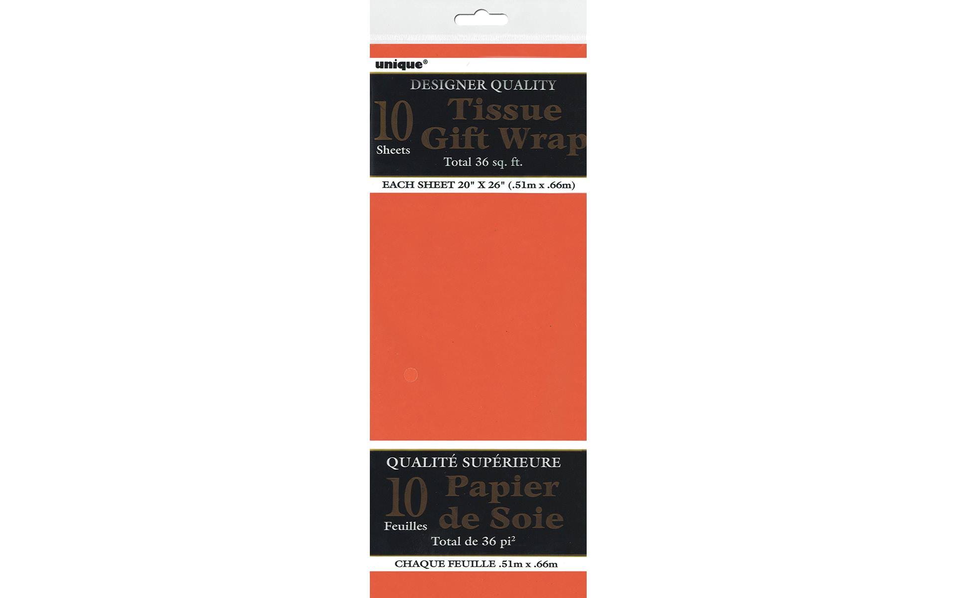 Unique Industries Designer Tissue Gift Wrap - Orange, 10 Sheets