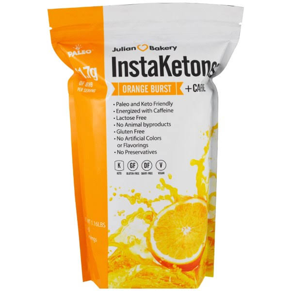 Julian Bakery Instaketones Caffeine Lactose Health Foods - Orange Burst, 1.16lbs