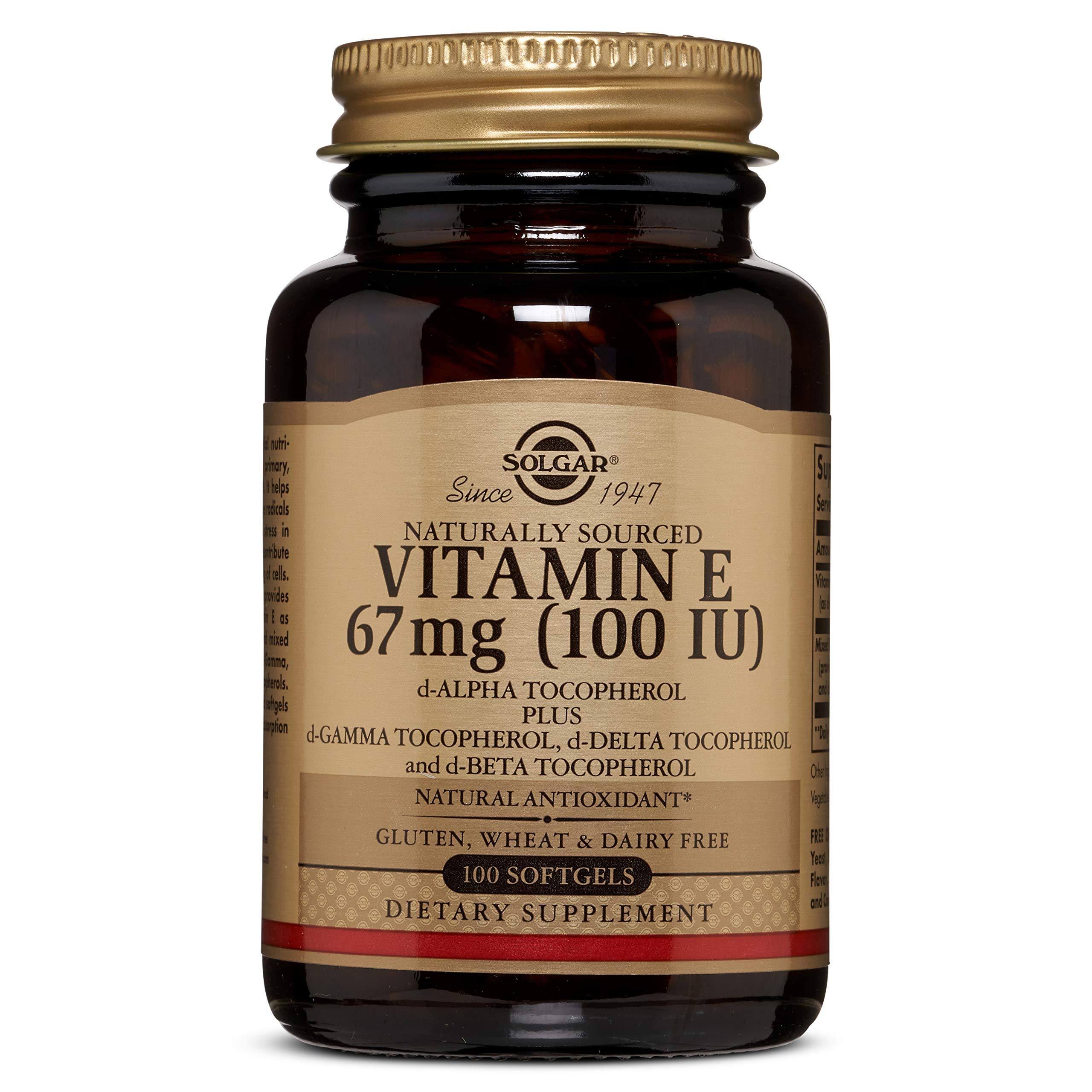 Solgar Vitamin E 100 IU Dietary Supplement - 100 Softgels