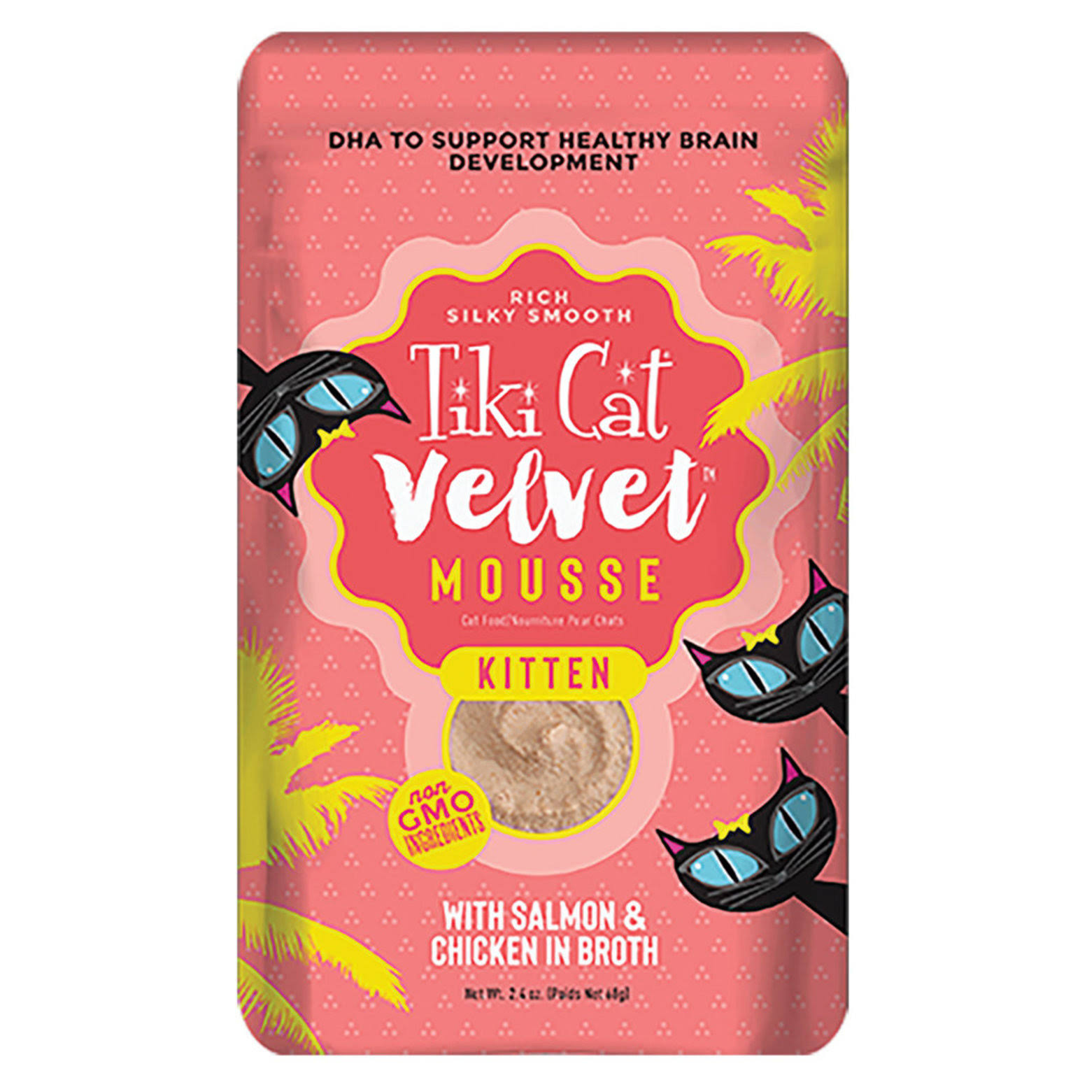 Tiki Cat Pouch Kitten - Velvet Mousse in Salmon & Chicken | Cat Food | Size: 68 g