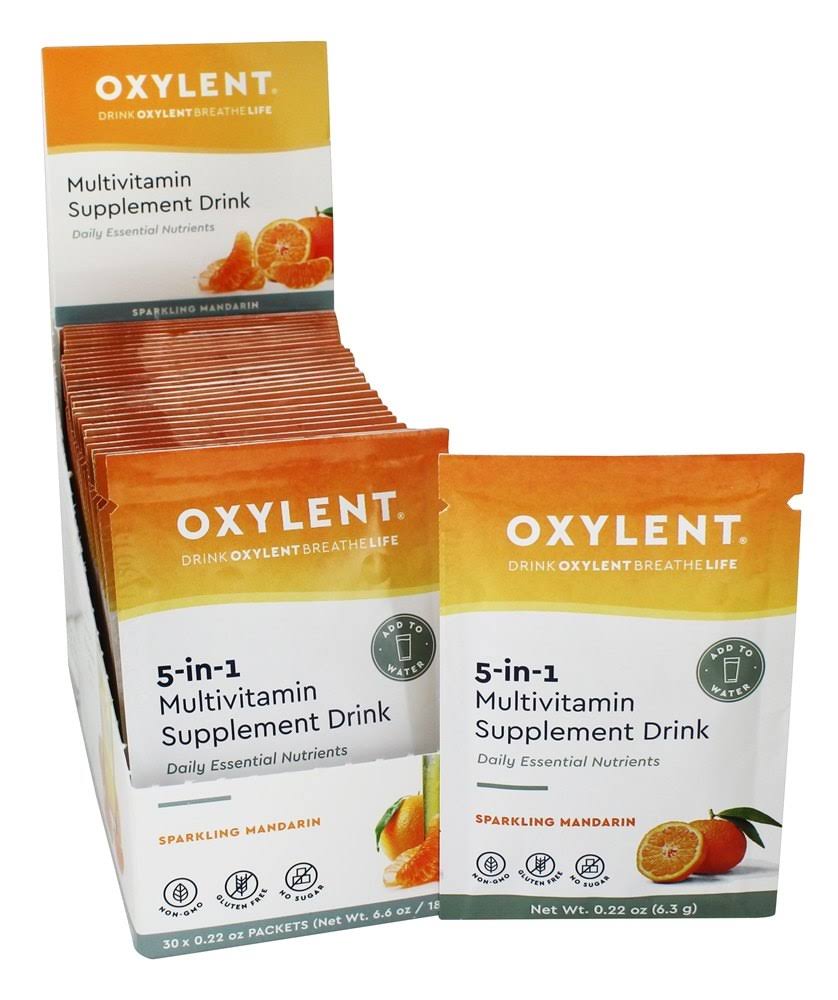 Vitalah Oxylent Multivitamin Drink, Sparkling Mandarin, 30 Packets