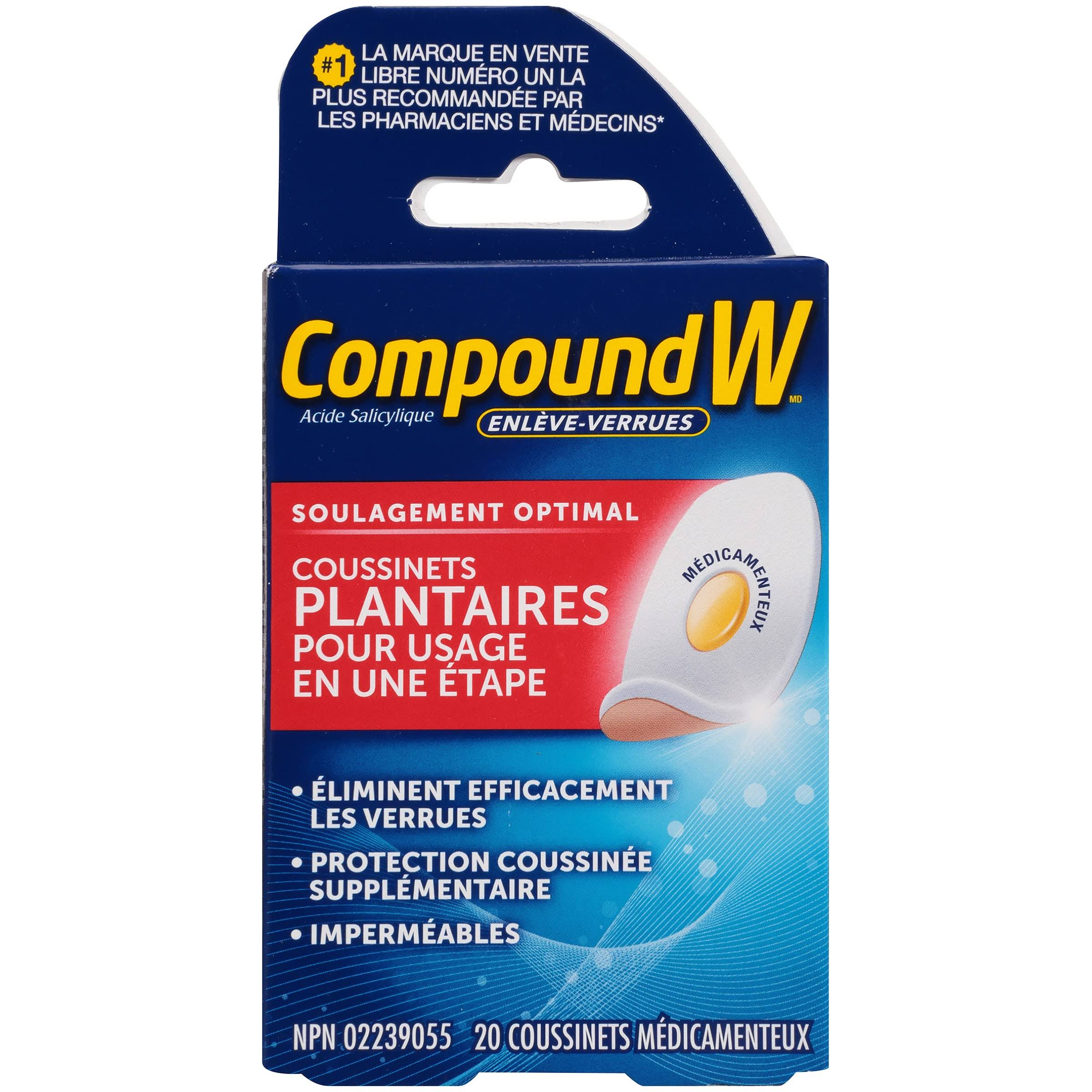 Compound W Wart Remover, One Step Plantar Foot Pads - 20 ct