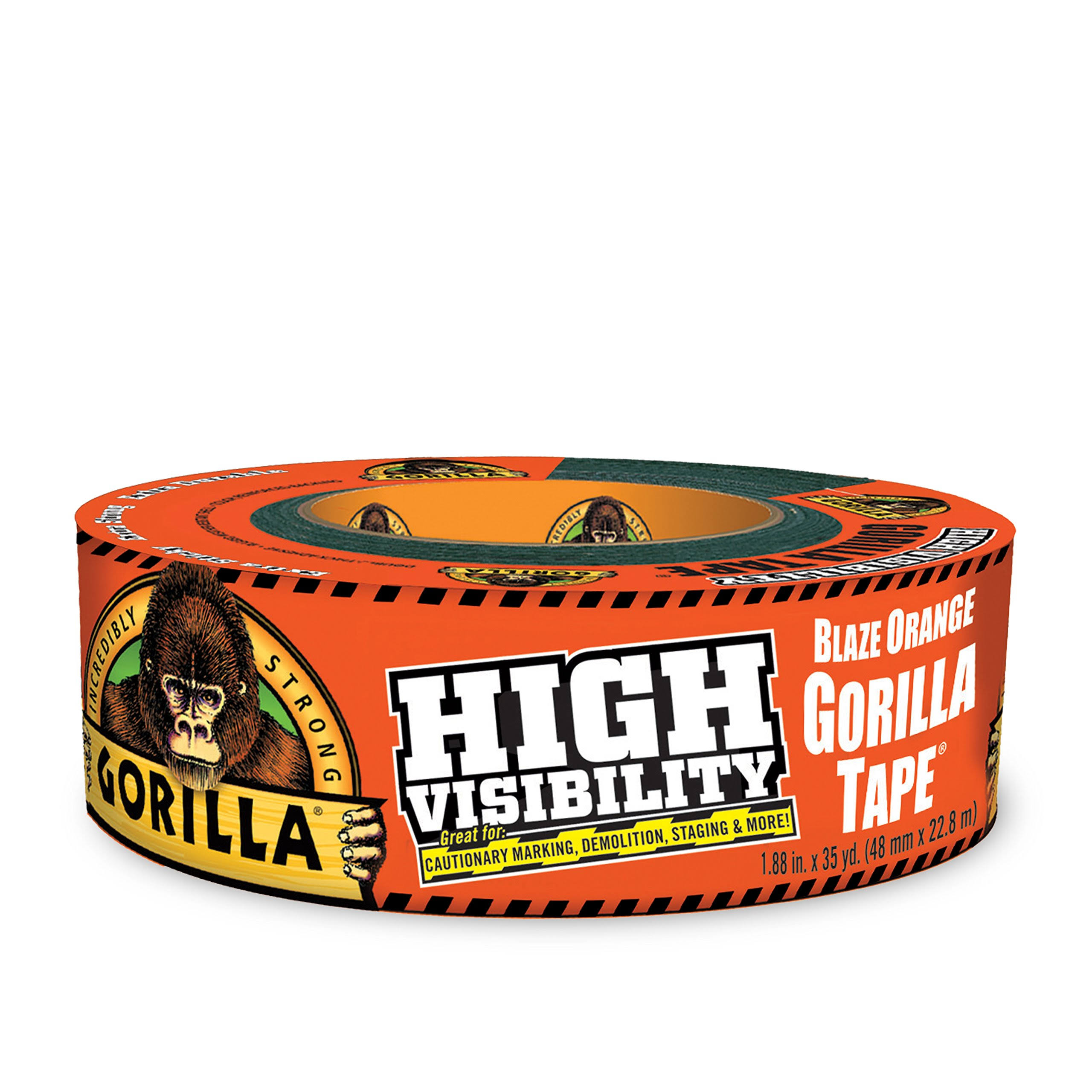 Gorilla High Visibility Tape Duct Tape - Blaze Orange, 1.88" x 35yds