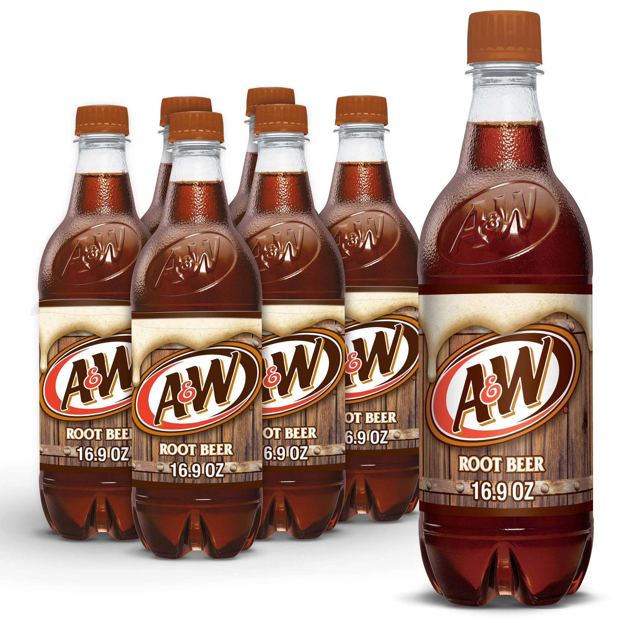 7 Up A and W Rootbeer - 16.91oz, 24pk