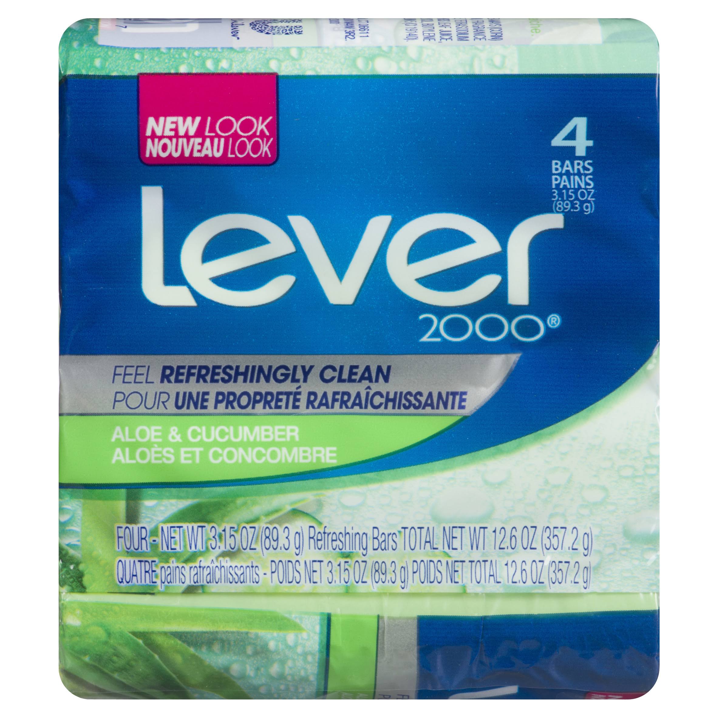 Lever 2000 Bar Soap - Aloe & Cucumber, 3.15oz, 4ct