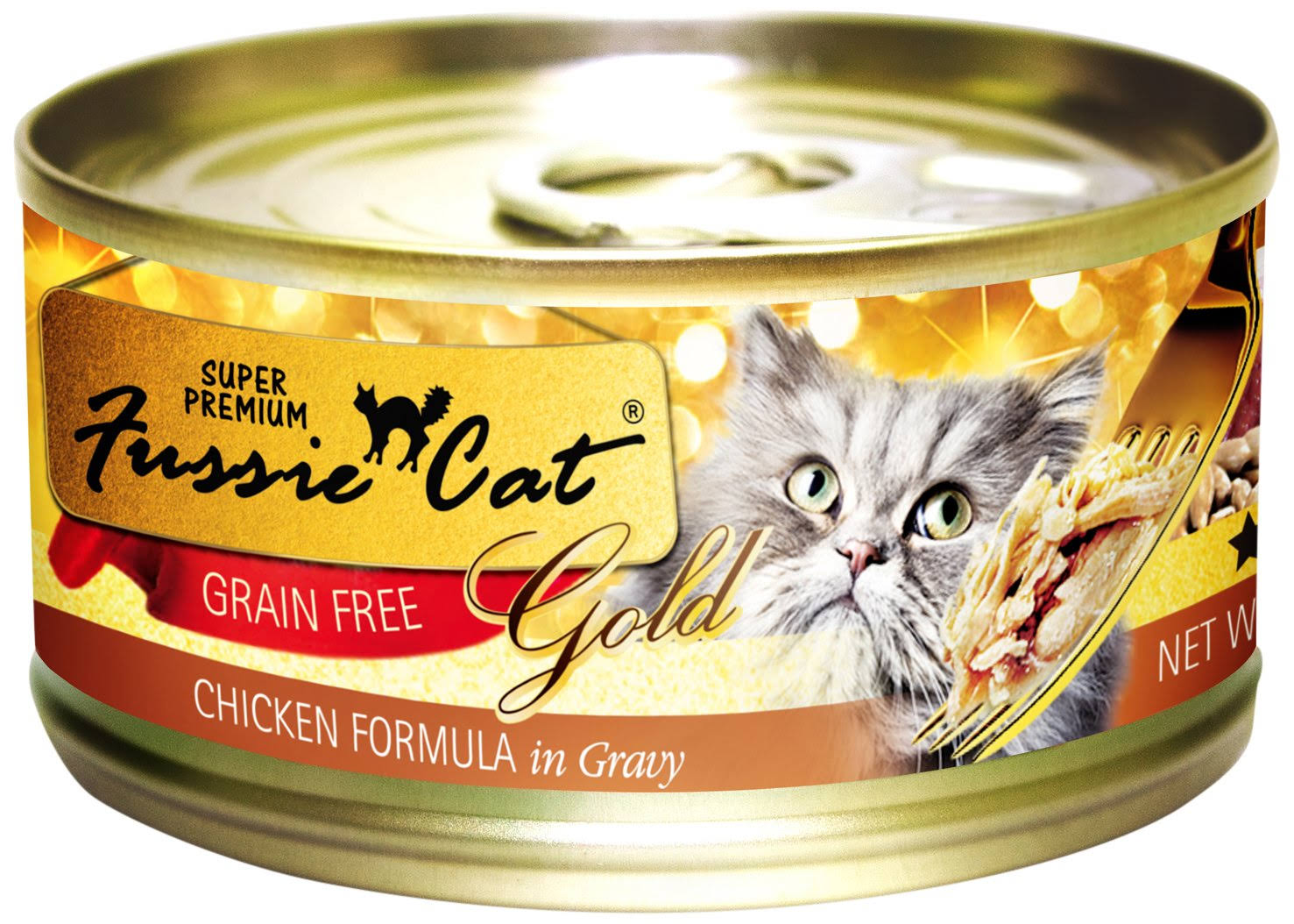 Fussie Cat Super Premium Chicken Formula in Gravy Pet Food, 2.8 oz. Can (Pack of 24)
