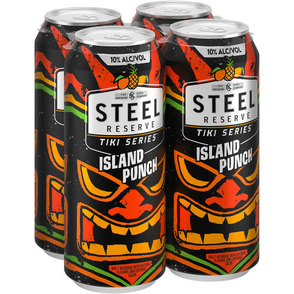 Steel Reserve Tiki Series Malt Beverage, Island Punch - 16 fl oz
