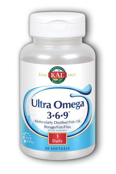 Kal Ultra Omega 3 6 9 Molecularly Distilled Fish Oil - 50 Softgels
