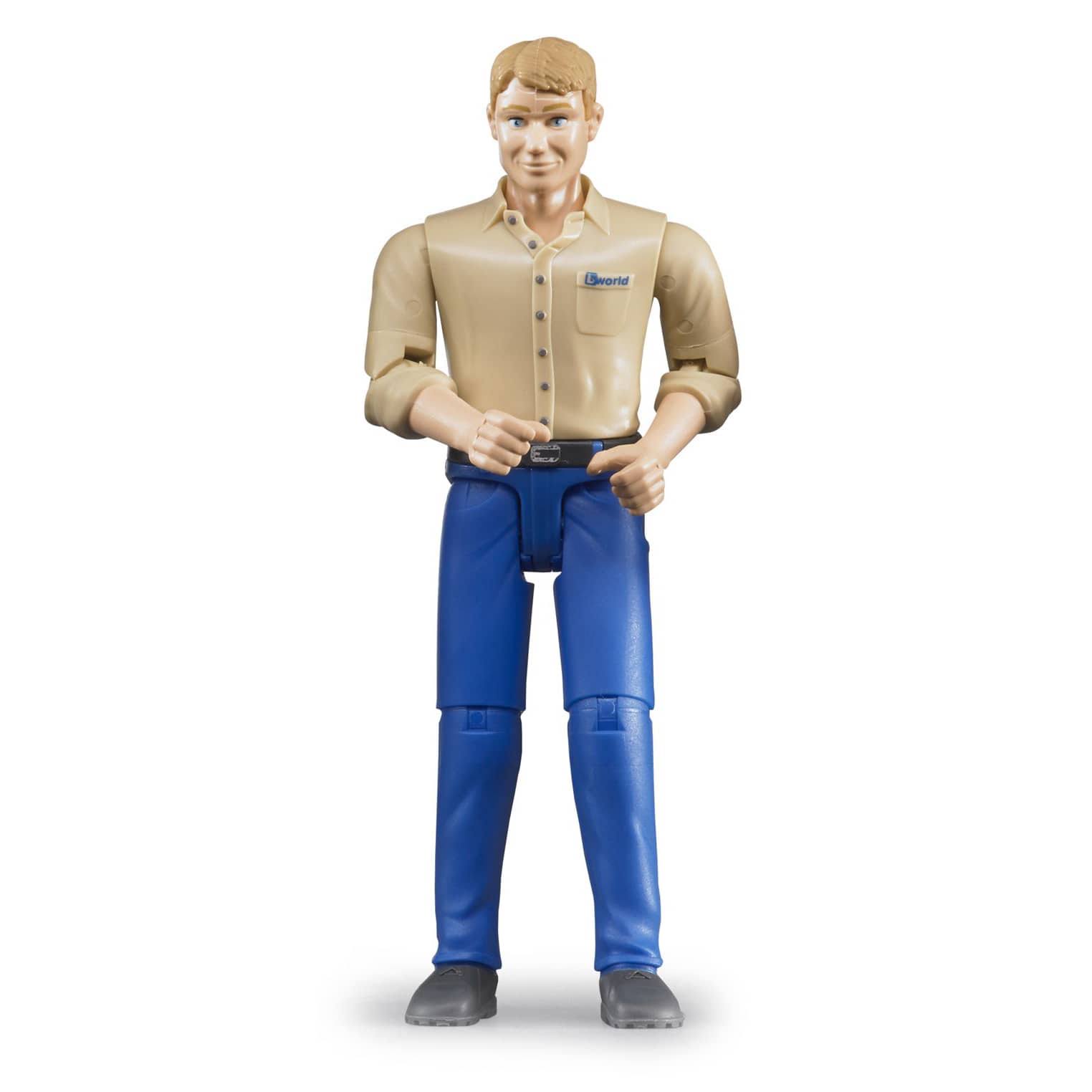 Bruder Man with Light Skin & Blue Jeans Toy Figure