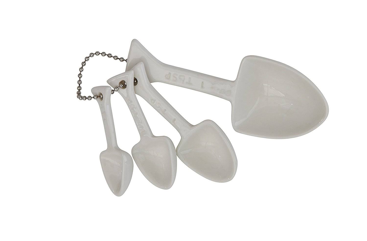 Creative Co-Op Shovel Measuring Spoon Set - White, 4pcs