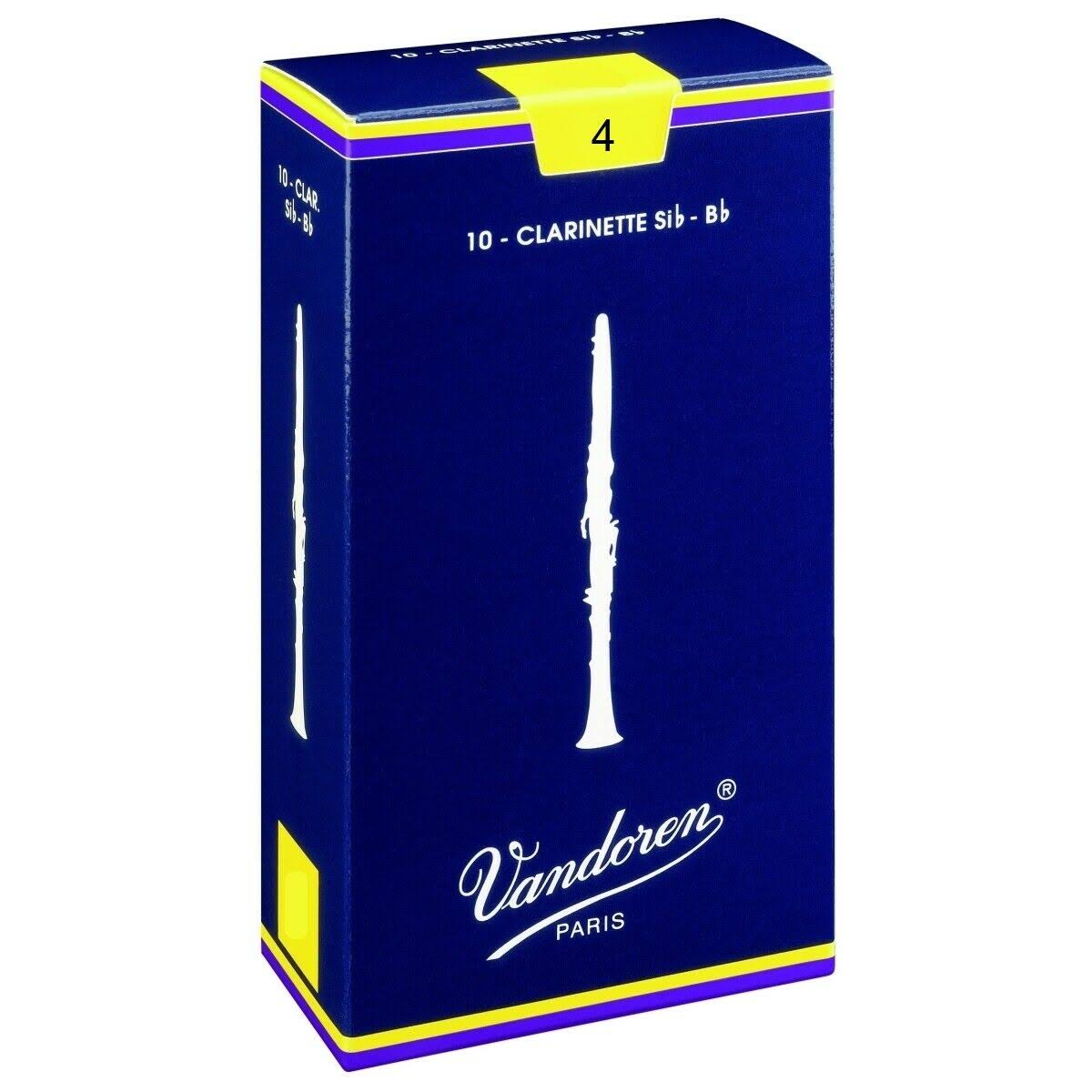 Vandoren Traditional Bb Clarinet Reeds - #4, 10pk