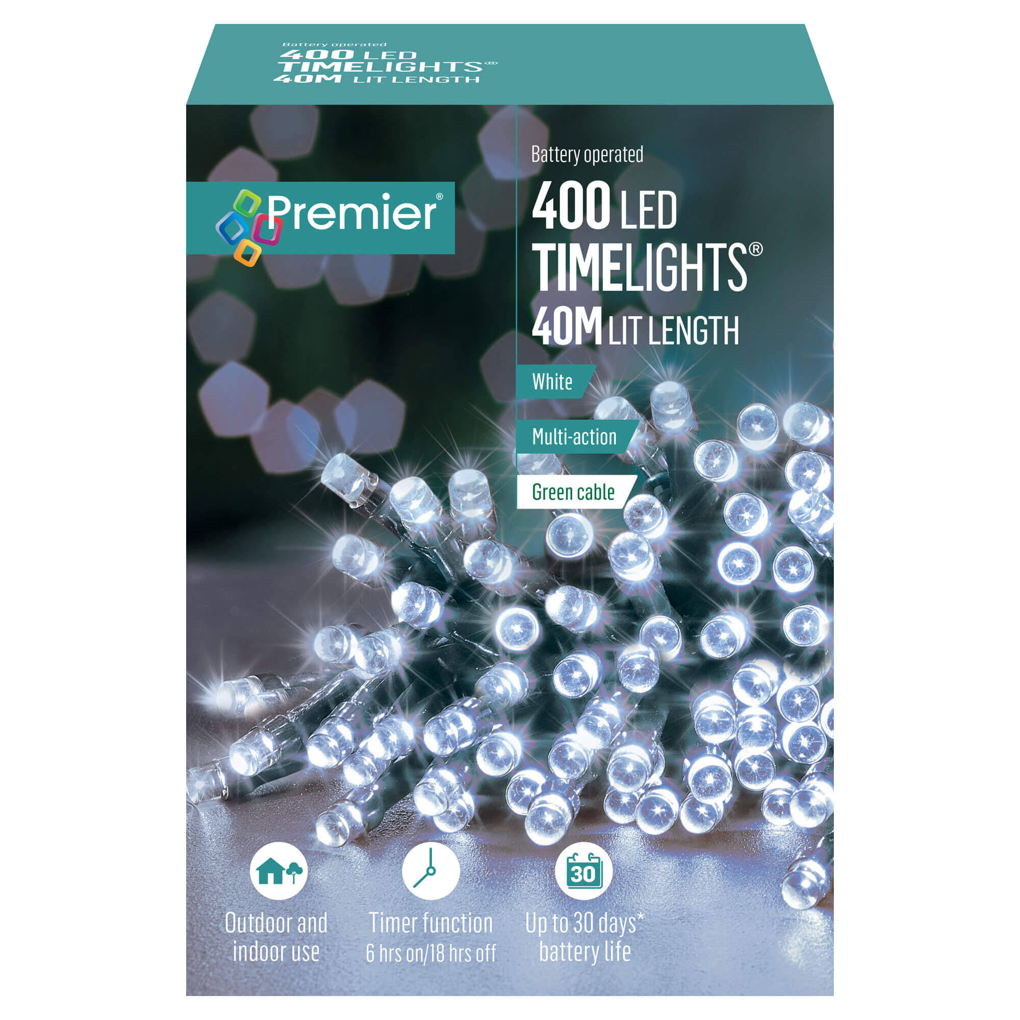 Premier 400 Multi-Action Battery Operated White LED Lights