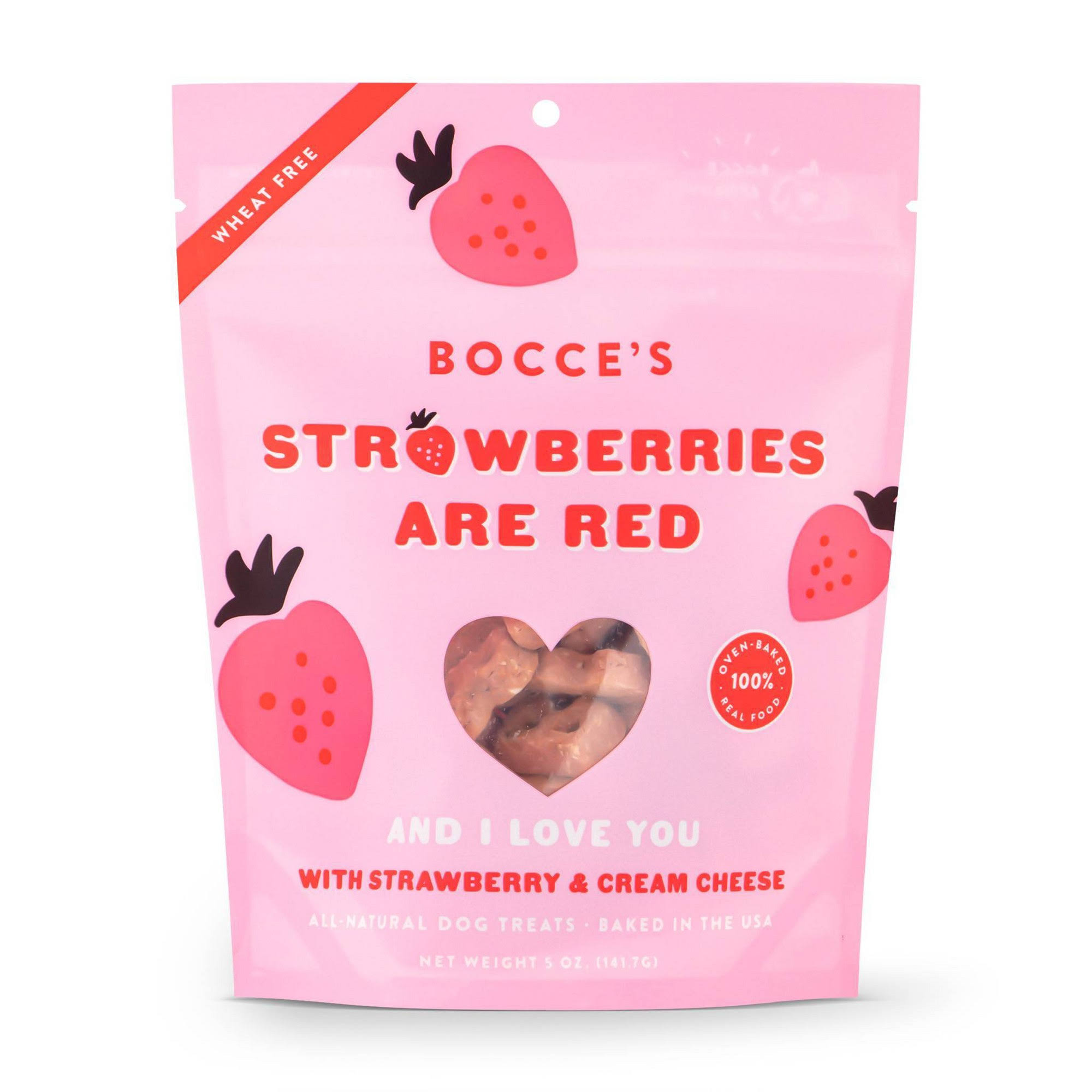 Bocce's Bakery Strawberries Are Red 5 oz Biscuits Dog Treats