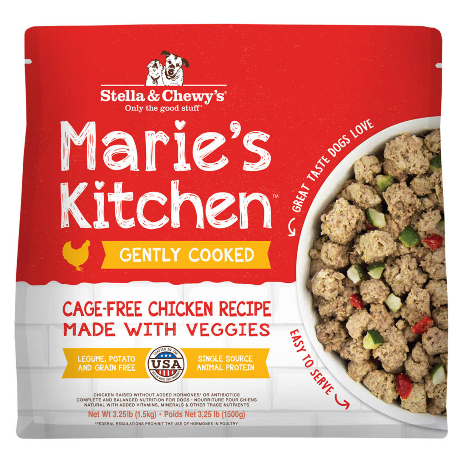 Stella & Chewy's Dog Gently Cooked Frozen Marie's Kitchen Cage-Free Chicken Recipe | Dog Food | Size: 1.47 kg
