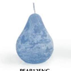 Petite Scented Pears, Set of 12 Candles, Assorted Colors, English Blue