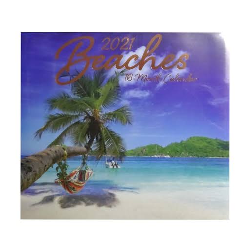Calendar 2021 16 Mnth Beaches, Wholesale, Bulk (Pack of 24)