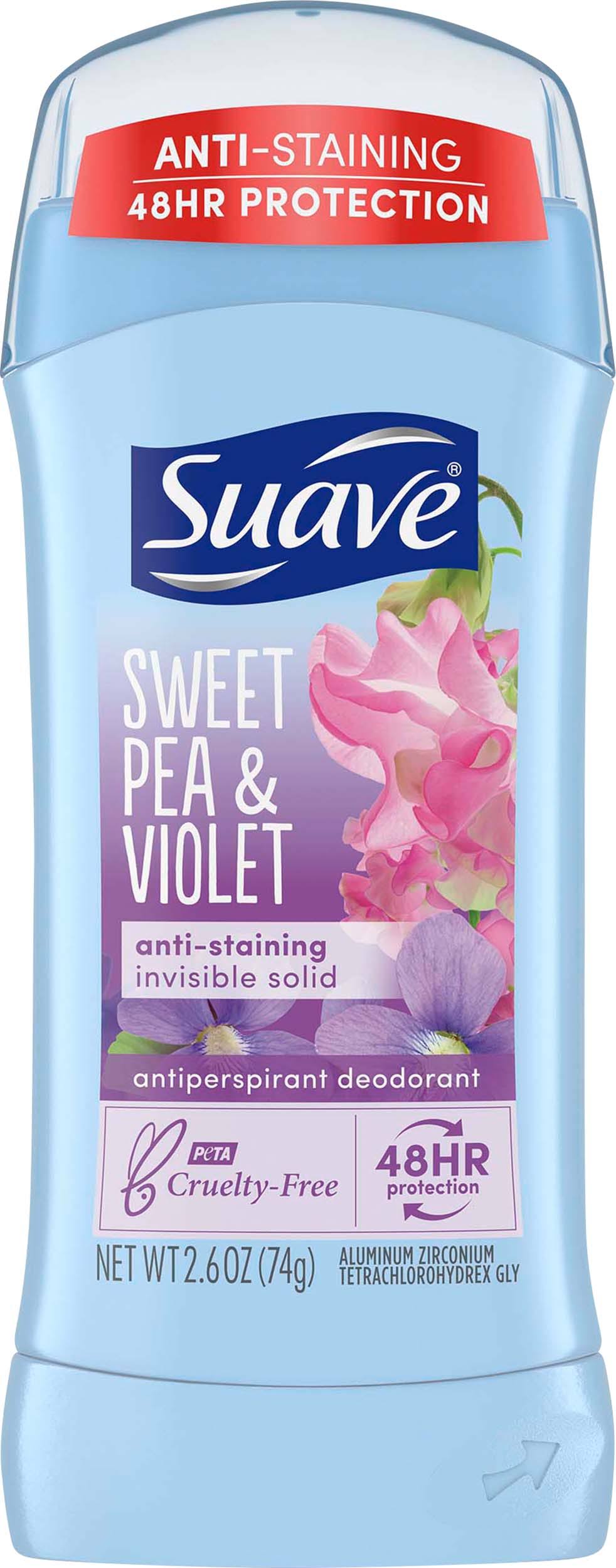 Suave Invisible Solid Anti Perspirant and Deodorant - Sweet Pea and Violet, 75g