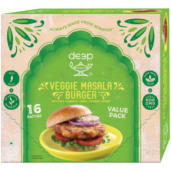 Deep Foods Masala Veggie Burger - 24 oz
