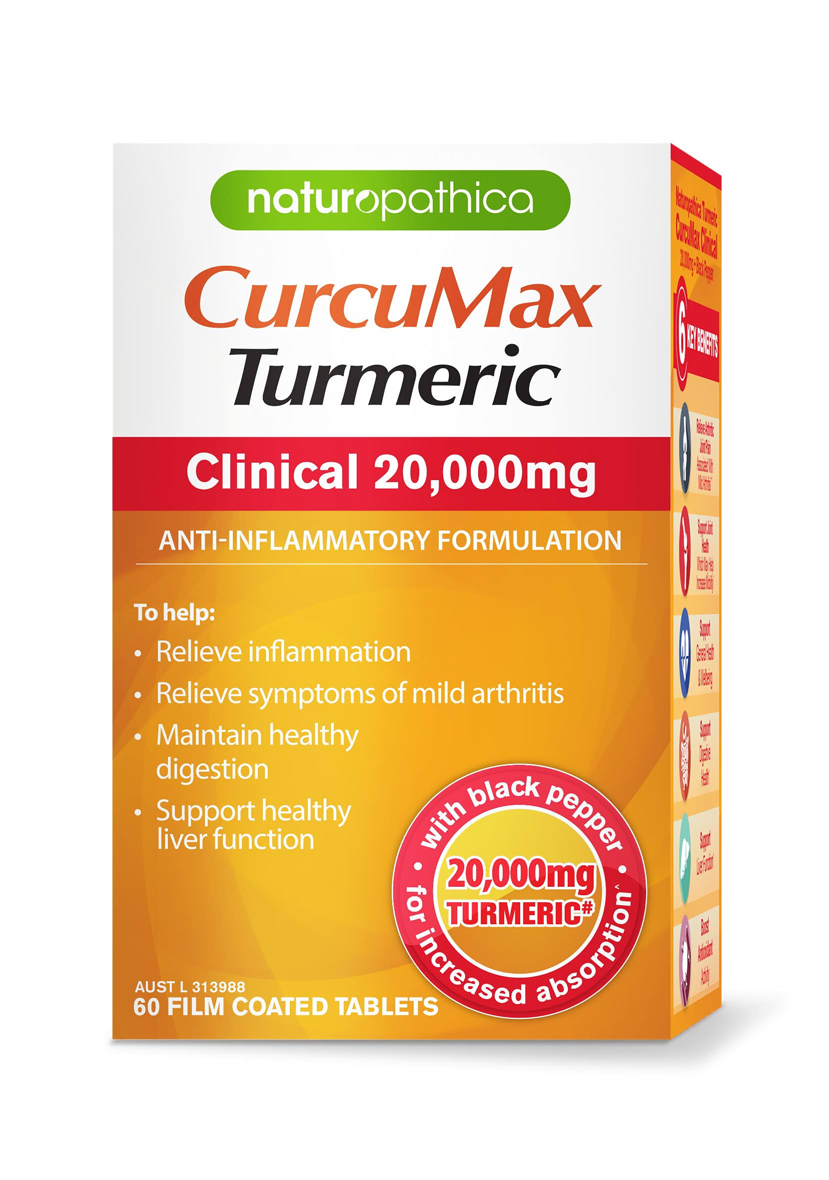 Naturopathica Curcumax Clinical Turmeric 20,000mg 60 Tablets