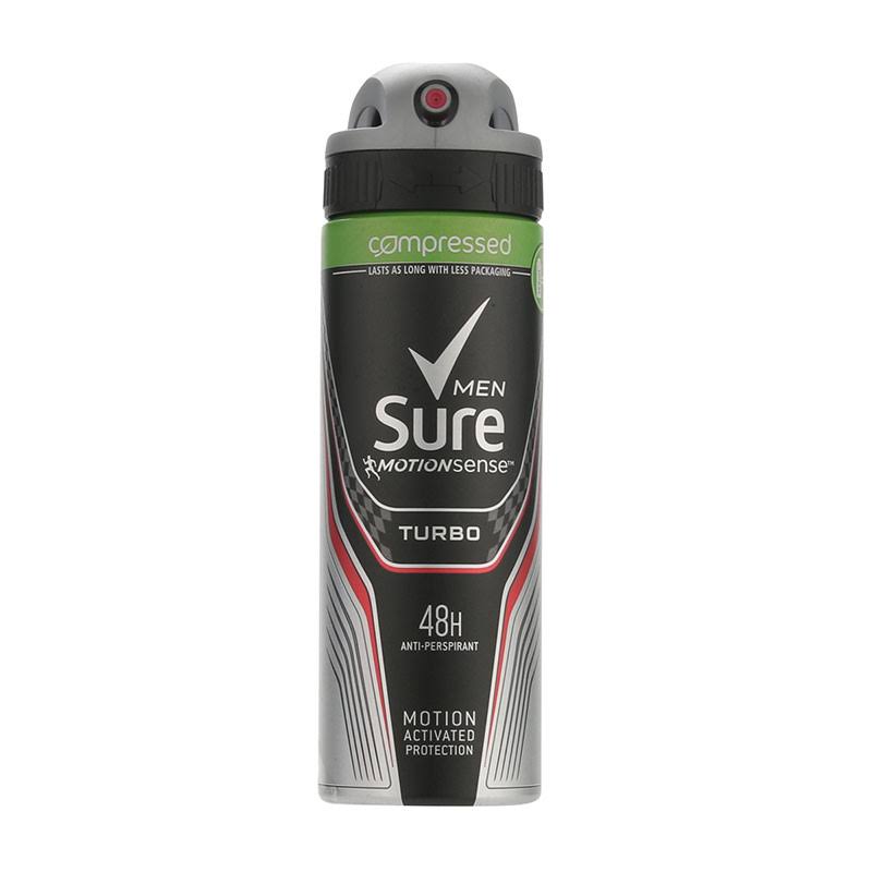 Sure Men Turbo Antiperspirant Deodorant Compressed Spray - 125ml