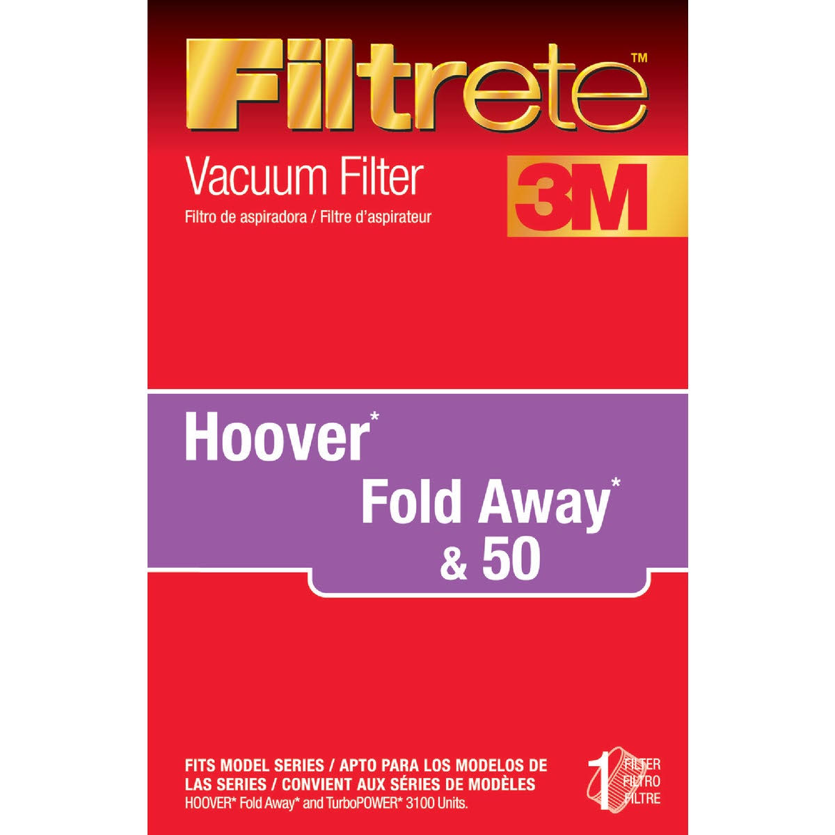 Filtrete 3m Hoover Fold Away and 50 Vacuum Cleaner Filter