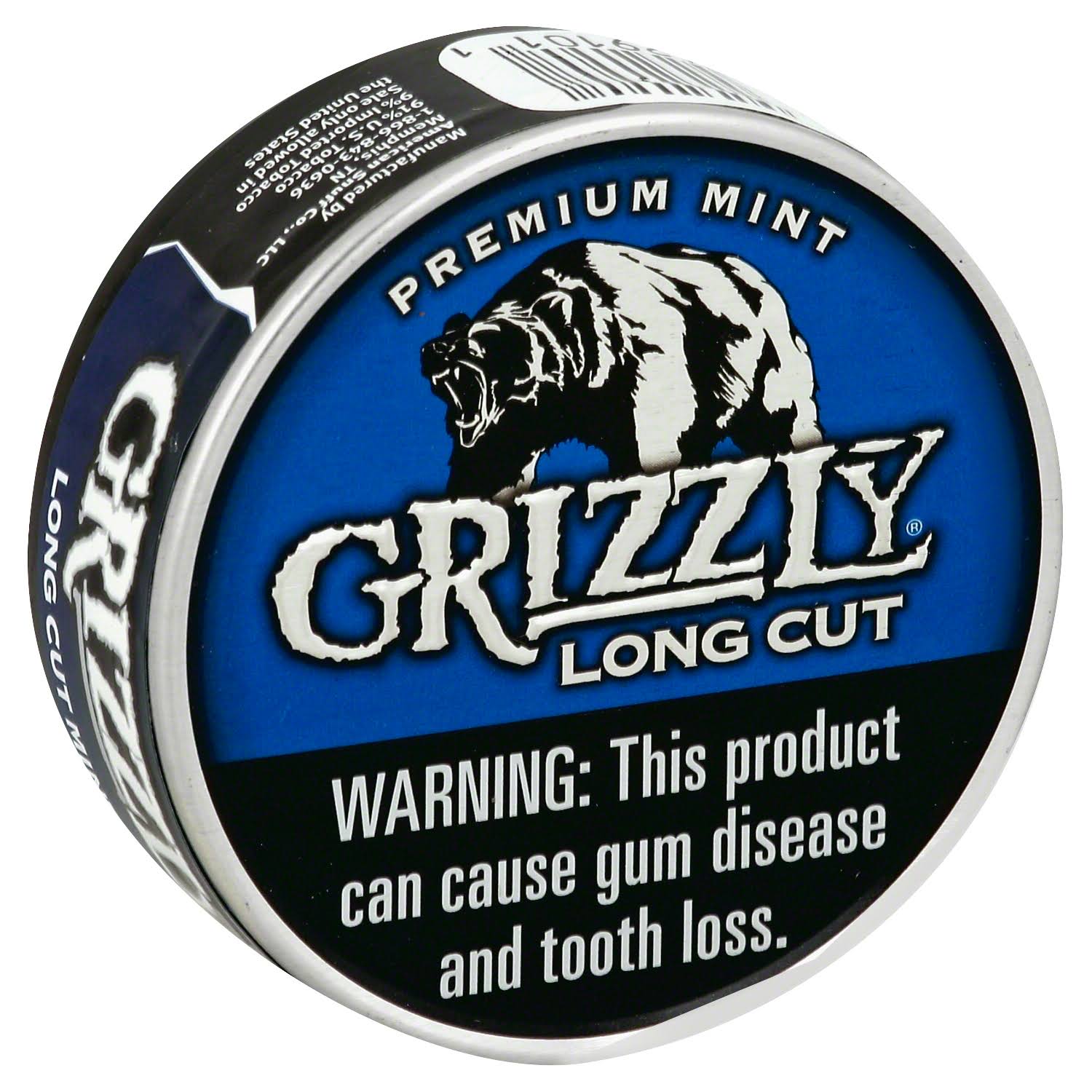 Grizzly Snuff, Moist, Long Cut, Premium Mint - 1.2 oz