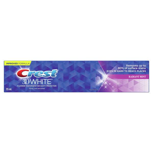 Crest 3D White Radiant Mint, Teeth Whitening Toothpaste, 3.8 oz